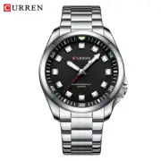 CURREN Men Watch Silver Steel Luminous Dial Wristwatch Office Males Quartz Watch