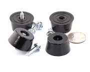 1 1/4" OD x 3/4” Tall Rubber Feet Speakers, Amps, Cabinets + Mounting Screws