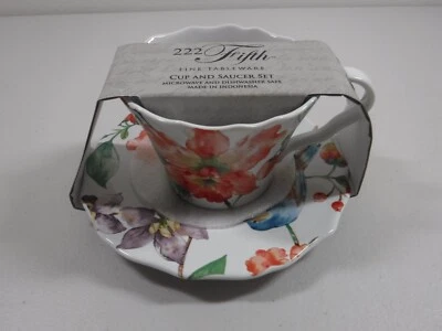 222 Fifth Fine China Carina Design 10 Oz Cup And Saucer Set