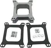 1 Set SHLPDFM Carburetor Spacer 2" Plastic Phenolic 4 Brl Open Square Bore Flange W/Gaskets And Mounting Hardware Fits 4150 and 4160 series Holley carbs