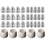 P80 Plasma Electrode Tip Nozzle 1.5 100Amp Plasma Cutting Torch Consumables Accessory 35Pcs Silver