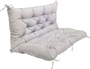 Porch Swing Cushion with Backrest, Swing Replacement Cushion, Waterproof Bench Cushion for Outdoor Furniture,for Outdoor Furniture, Porch Swing Cushion Garden Bench(Light Grey,150X100X10CM)