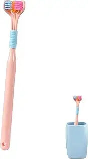3 Three Sided Toothbrush - 3 Sided Autisms Toothbrush | Sensory Toothbrush Autisms, All-round Cleaning V-shaped Brush with Non-slip Handle, Three Bristle Travel Toothbrush for Adult Kid Teeth Care