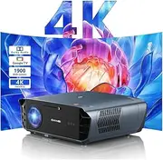 4K Projector 1900 ANSI Ultra-Bright Movie Projector, ToF+CMOS Laser Autofocus, Voice Assistant Smart Projector with WiFi6 Bluetooth, 300-Inch Display Official Neflix for Home Outdoor Use