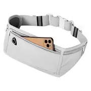 Running Belt Waist Pack Ultra Light Fitness Belt Water Resistant Waist Bag-Light Grey