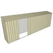 Build-a-Shed 0.8 x 6 x 2m Skillion Shed with Double Sliding Side Doors - Cream