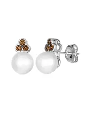 Le Vian 14K 0.19 ct. tw. Diamond & Pearl & 7-8mm Pearl Earrings