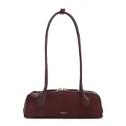 [AlaÏA] AlaÏA-Garnet Red Suede Goat Leather Teckel Small Shoulder Bag-Donna OS OS