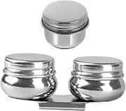 Veemoon 2pcs Stainless Steel Paint Cleaning Color Cup with Lid Brush Washer Pot with Palette Clip Mixing Cups for Oil Painting Paint Brush Washer Pot for Indoor and Outdoor Art