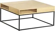 Artiss Coffee Table, Wooden Side Tables Storage Home Furniture Living Room, Metal Frame Rectangular End Display Shelf Particle Board Tabletop Modern Style