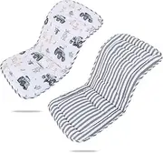 DZGUAI Baby Stroller Cushion, Infant Car Seat Insert-Reversible Universal Breathable and Soft Newborn Stroller Mat-34x78cm,1 Pack (Grey)