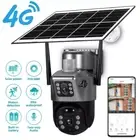 4G LTE SIM Card 6MP Wireless Security Camera Solar Battery Powered Outdoor PTZ