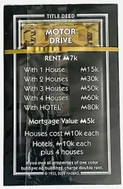 Monopoly Millionaire Board Game Property Title Deed Replacement Parts - SEALED