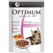 OPTIMUM Kitten Salmon Chunks In Jelly Wet Cat Food 15x85g