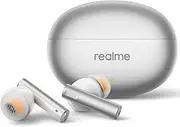 [realme] Air 6 True Wireless Earbuds, 50dB Active Noise Reduction, Hi-Res Sound, LHDC, 12.4mm Dynamic Bass Driver, 6 Mics Clear Call, 40H Battery, Bluetooth 5.3, IP55 Water Resistance, Flame Silver