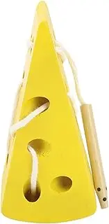 Early Development Toys, Wooden Lacing Cheese Toy Health Develop Hand Eye Coordination Increase Imagination for Baby
