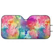 Rainbow Splashes Windshield Sun Shade, Colorful Windshield Sunshade, Fun Su