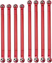 uxcell 8pcs Pull Rod Link Rod Linkage Aluminum Alloy Wheel Base Upper Lower Link Rod Chassis Linkage for MN86K MN86KS 1/12 RC Car（Red）
