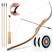 Kids Wooden Bow and Arrow Set for 4-6 8-12 Cosplay Children Halloween Sport Gift