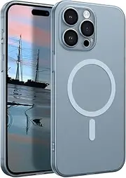 UEEBAI Ultra Thin Matte Clear Case for iPhone 14 Pro Max 6.7 Inch, 2023 New Wireless Charge Compatible With Magsafe Non-Yellowing Strong Magnetic Cover Military Protection - Matte Deep Blue