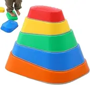 Non-slip Jumping Step Stones | Balance Coordination Jumping Stones - Toddler Floor River Sensory Stones, Coordination Game Stones for Toddler, Ages 3+, Kids