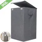 Large Folding Laundry Hamper Washing Cloth Basket Storage Box With Lid 100L