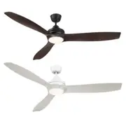 60" Lora DC Ceiling Fan Black, White with Light FC1138153 Mercator Lighting