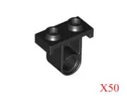 Lego Black Technic Pin Connector Plate One Hole on Bottom Parts Pieces Lot of 50