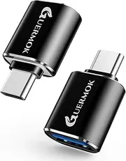 USB C to USB Adapter(2 Pack), USB C Male to USB 3.0 Female Adapter, USB Type C to USB OTG for MacBook Pro iPad iPhone 14 13 12 and Other USB C or Thunderbolt 4/3 Devices (Black)
