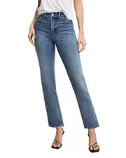 Good American Soft Tech Good Legs Straight Jeans in Indigo