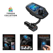 Upgraded Bluetooth FM Transmitter for Car, Wireless Radio Adapter Kit W 1.8" ...
