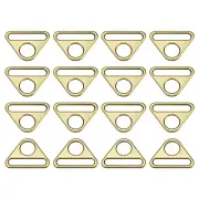 1.5" Adjuster Triangle with Bar Swivel Clip D Dee Ring Buckle, 16Pcs Bronze