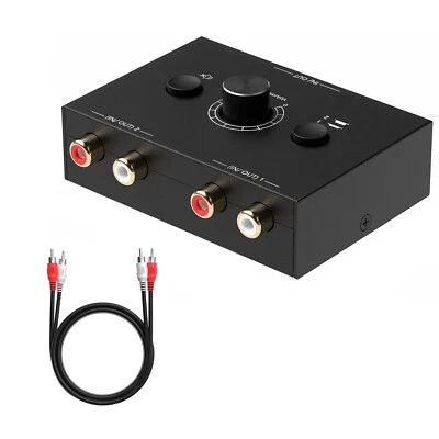 1 PC Audio Switcher Splitter Bi-Directional Audio Switcher With Mute Button