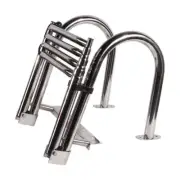 4 Step Marine Boat Folding Ladder Thickened Stainless Steel Telescoping Ladder