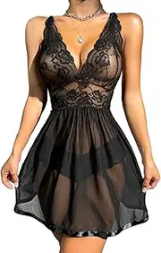 [JINZIJINYU] Lingerie for Women Sexy Mesh Lace See Through Pajamas Tempting Ladies Sexy Lingerie Set