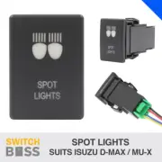 SPOT LIGHTS - BLUE LED Push Switch Suit ISUZU D-MAX MU-X 3rd GEN Dash 12v