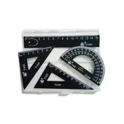4pcs/set Metal Ruler Set Metal/Plastic/Soft Geometry Maths Drawing compass stationery Rulers mathematical for School
