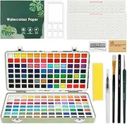 Watercolor Paint Set, Pearlescent Pigment Solid Watercolor Mixable Color Painting Kit Easy to Use for Artists DIY Painting Travelling