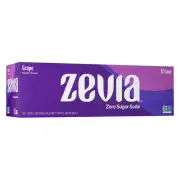 Zevia Grape Soda Pack of 12 Naturally Sweetened Zero Sugar Zero Calories