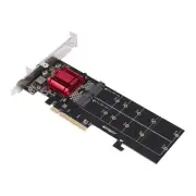 Dual NVMe PCIe Adapter,M.2 NVMe SSD to PCI-E 3.1 X8/X16 Card Support M.2 (M8365