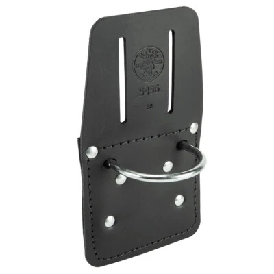 Klein Tools 5456 Leather Hammer Holder with Metal Ring (Black)