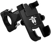 Aluminum Alloy Motorcycle Bicycle Universal Phone Holder Mount 360° Rotation Bike MTB Handlebar GPS Navigation Bracket Clip Smartphone Support (Black)