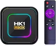 CHROX Android TV Box 13.0, Hk1 Rbox K8 4GB RAM 128GB ROM RK3258 Quad-Core Support 2.4G+5G Dual WiFi Bluetooth 4.0 3D 4K H.265 USB 3.0 LAN 100M Ethernet TV Box,4gb+32gb