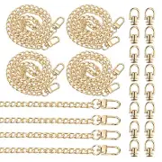 23.6" Flat Purse Chain 8 Pack Gold Purse Strap Handbag Chains with D-Rings