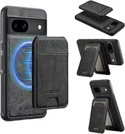 for Google Pixel 7a 5G Wallet Case,for Pixel 7a Flip Case with Vertical Flip Card Slots PU Leather Detachable Phone Cover[Support Magsafe or Wireless Charging]-Black