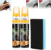 One Touch Restoration - Car Touch Up Paint Pen, Touch Up Paint Pen For Cars, Car Clear Scratch Remover Touch Up Pens, Auto Paint Repair Pen Brush, Auto Accessories (2 Pcs,White)