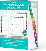 2025-2026 Planner Refills – JUL 2025 - JUN 2026 Planner Refills, Two Pages Per Day, Daily Planner 2025-2026, 5.5" x 8.4" Ring-Bound Organizer, Daily Tracker & Schedule, Coloful Tabs