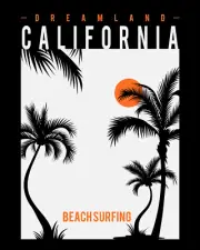 Sublimation Print Surfing Dreamland Beach Cali Ready To Press Heat Transfer