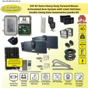 Gate Automation System Articulated Arm Double Driveway Gate Motors Solar Powered