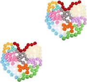 TEHAUX 2sets DIY Fluffy Balls Hat Decor Pompoms Artificial Pompom Balls Clothing Decor Prop Craft Kit 100pcs*2